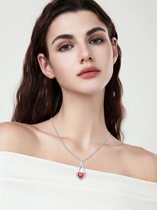 Birthstone Necklaces for Women,18k Yellow/White Gold Plated Forever Love Heart Infinity Pendant Necklace Anniversary Jewelry Christmas Birthday Gifts for Women Her Wife Girlfriend