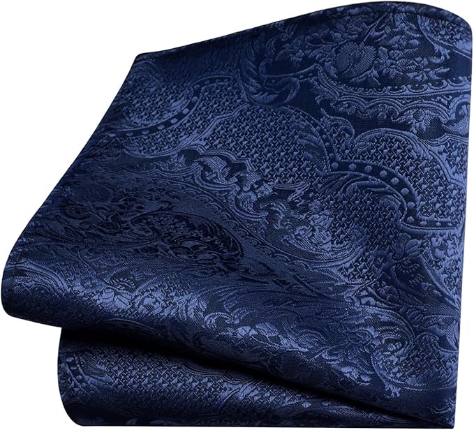GUSLESON 8cm Paisley Tie Set for Men Necktie Lapel Pin Pocket Square Cufflinks Set for Men