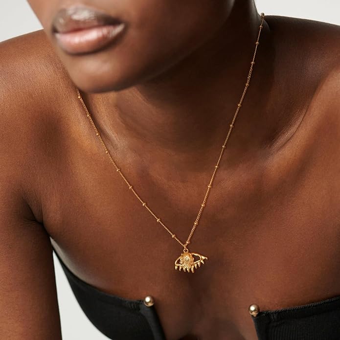 BENEIGE Gold Necklace for Women 14K Gold Plated Evil Eye Necklace Trendy Gold Pendant Necklace Jewelry For Women