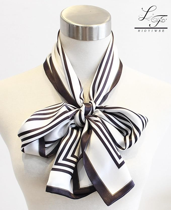 Hioyiwse Head Scarf Hair Neck Scarves For Women Purse Bag Scarfs For Handbags Silky Long Thin Satin Headscarf Fashion