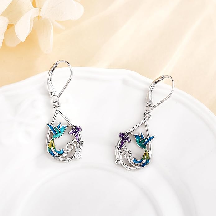 Animal Earrings 925 Sterling Silver Dangle Earrings Leverback Earrings Animal Jewelry for Women