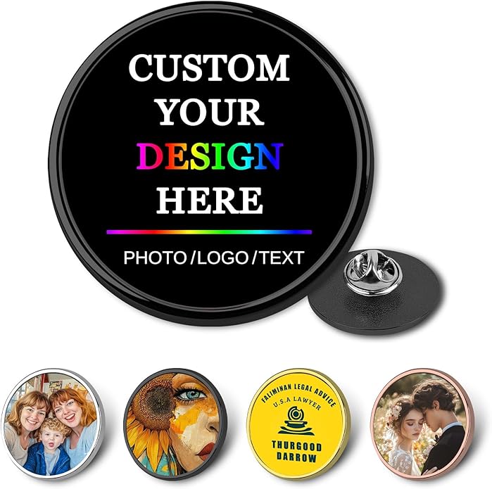 Custom Pins Bulk Personalized Design Your Own Photo Logo Text Pins Material Lapel Pin