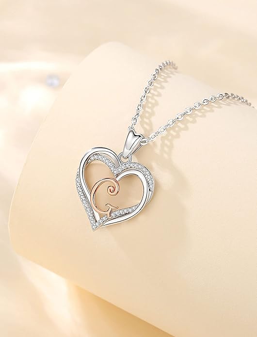 INFUSEU Unique Initial Necklaces for Women Girls Small Heart Letter Jewelry, Meaningful Personalized Gifts