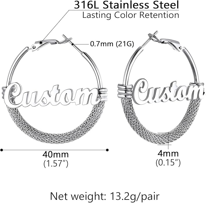 PROSTEEL 30/40/60/80/100mm Chunky Hoop Earrings For Women Gold Plated/Black Stainless Steel Hoops Earrings Statement Jewelry