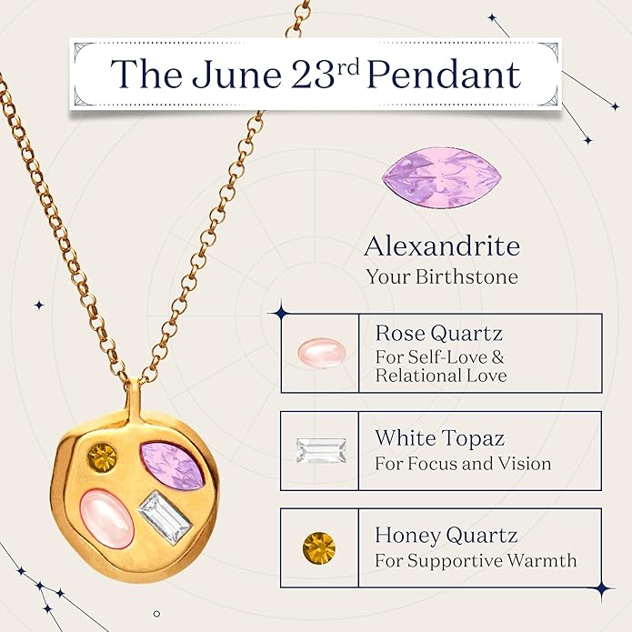 Birthdate 14k Gold Necklace for Women - 16-20in Adjustable 14 Karat Gold Chain with Lobster Clasp - Cadenas de Oro 14k Puro Para Mujer, Ladies Jewelry Birthstone