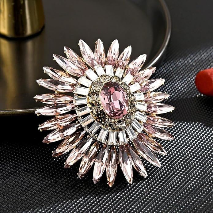 Rhinestone Brooch for Women Rhinestone Brooches Pins Crystal Lapel Pin Jewelry Christmas Valentine's Day Gift for Wife Girlfriend