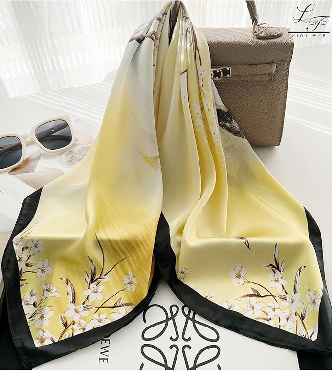 Hioyiwse Satin Bandanas Head Scarf For Women Hair Scarves Accessories Lightweight Fashion Wrap Neck Silk Sleeping Headscarf