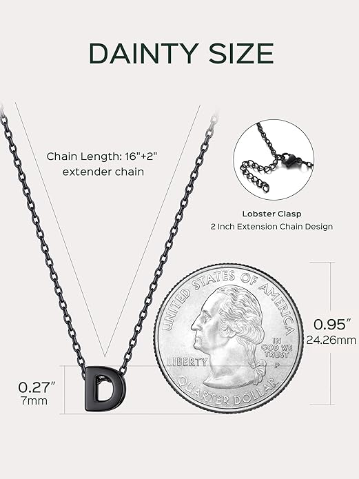 ChicSilver 925 Sterling Silver Initial Necklace for Women Dainty Letter Jewelry Personalized Gift