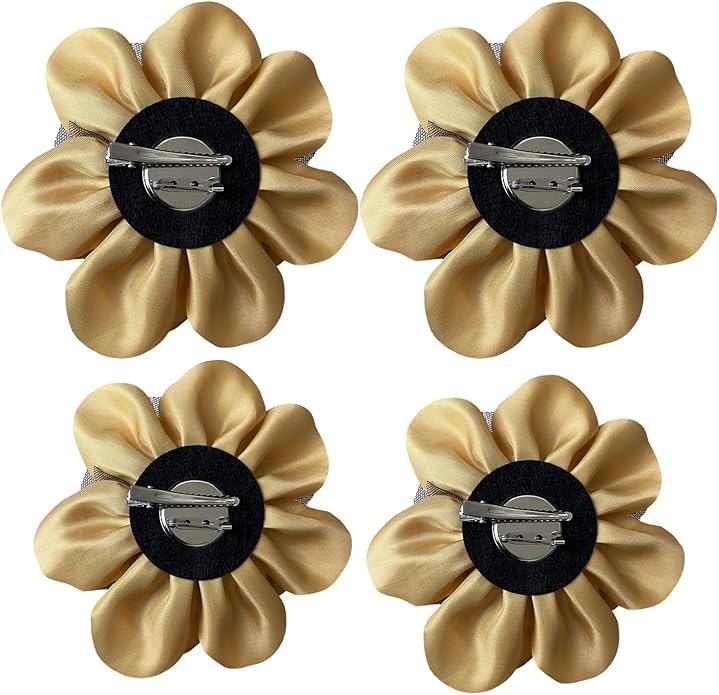 Women's Brooches 4pcs Rose Flower Hair Clip Flamenco Dancer Pin up Mexican Hair Flowers Clips Hairpin Brooch Tea Party Hats Headpieces