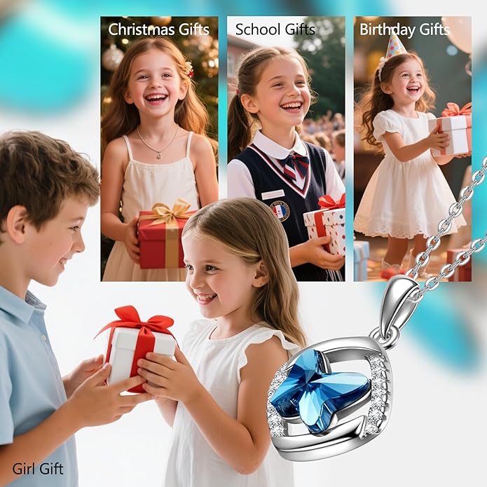 Butterfly Sterling Silver Crystal Jewelry for Women | Birthday Gifts for Her, Mom & Wife | Hypoallergenic for Sensitive Skin | Gift Packaging Included