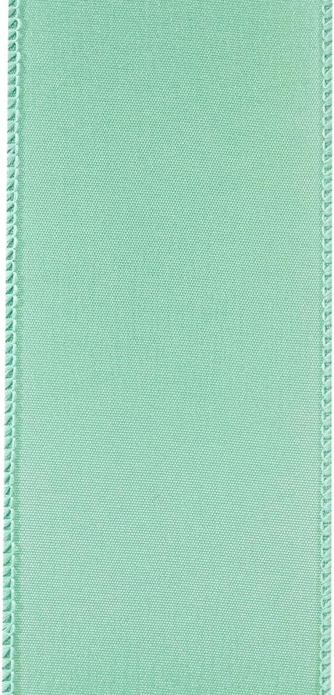 Reliant Ribbon 92575W-077-40F Satin Value Wired Edge Ribbon, 2-1/2 Inch X 10 Yards, Aqua