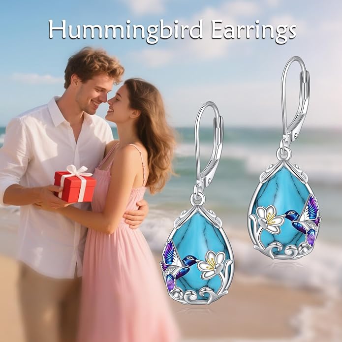YFN Hummingbird Earrings Bird Dangle 925 Sterling Silver Jewelry Gifts for Women
