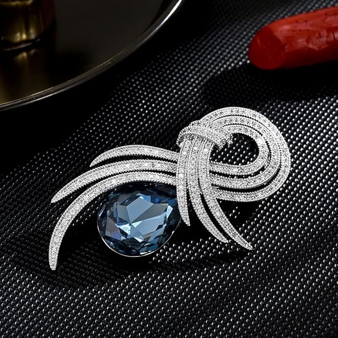 Rhinestone Brooch for Women Rhinestone Brooches Pins Crystal Lapel Pin Jewelry Christmas Valentine's Day Gift for Wife Girlfriend