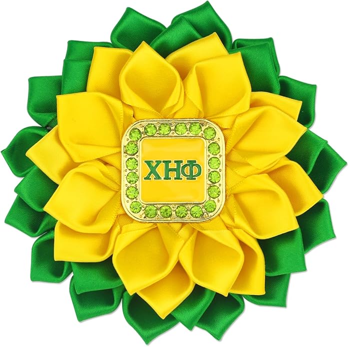 Greek Chi Eta Flower Corsage for Women Sorority Chi Brooch Pin 1932 Sorority Gift Crystal Paraphernalia Jewelry for Soror Sisterhood Gift