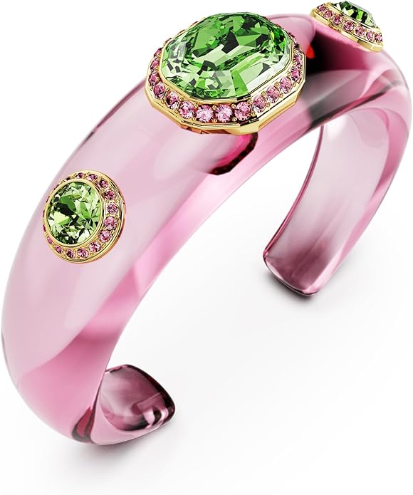 Swarovski Dulcis cuff, Mixed cuts, Multicolored, Gold-tone finish