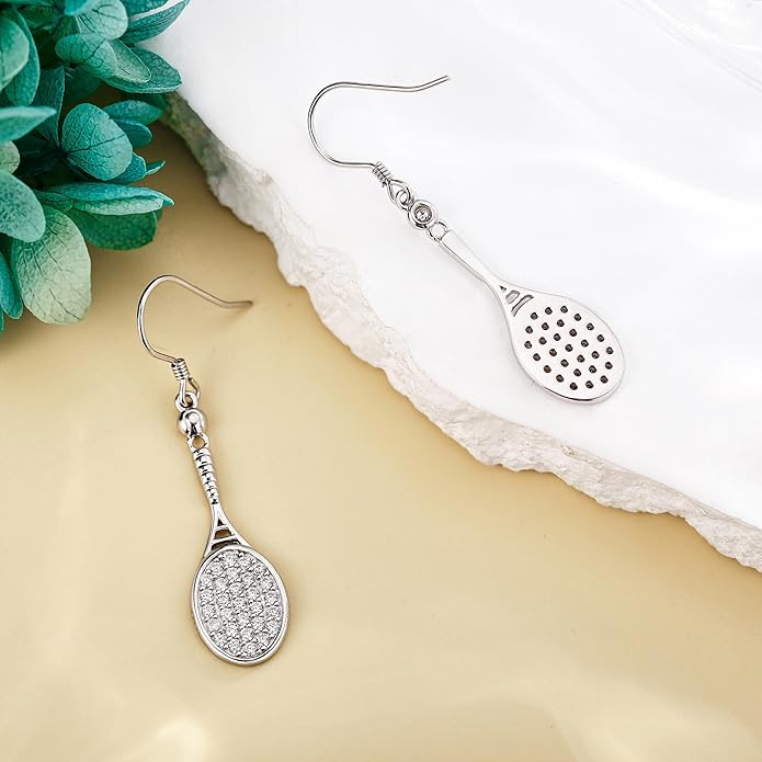 Pickleball/Tennis/Soccer/Volleyball/Golf/Hockey/Basketball Earrings for Women 925 Sterling Sliver Sports Ball Earrings Pickle Ball Dangle Earrings Pickleball Jewelry Gifts for Women Lover