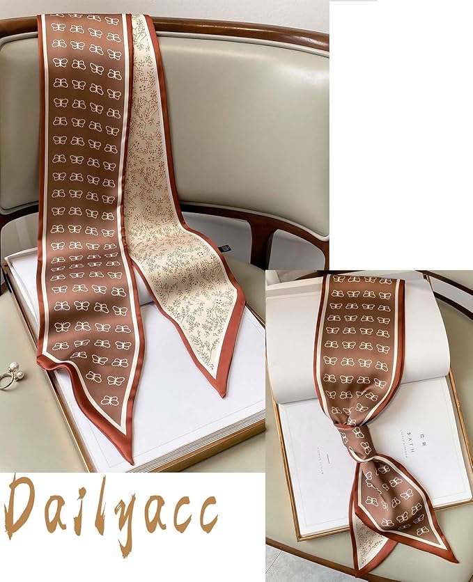 Dailyacc Hair Scarf for Women Fashion Silky Satin Headscarf Wrap Breathable Lightweight Neck Scarves For Handbag