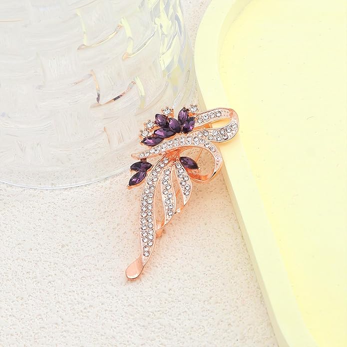Rhinestone Brooches for Women,Vintage Silver Large Brooch Pins Blue Crystal Dress Brooch Pin Decorative Pins,Fashion Prom Jewelry Accessories
