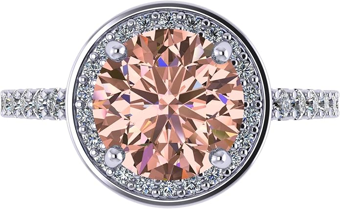 NANA Jewels Sterling Silver Engagement Rings for Women - Choose Simulated Morganite, Citrine, Aquamarine & More