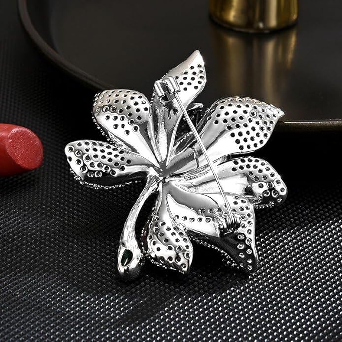 Flower Brooch Pin - Rhinestone Flower Pin 18k Gold Plated - Thanksgiving Day, Birthday, Wedding Gifts for Mom, Wife