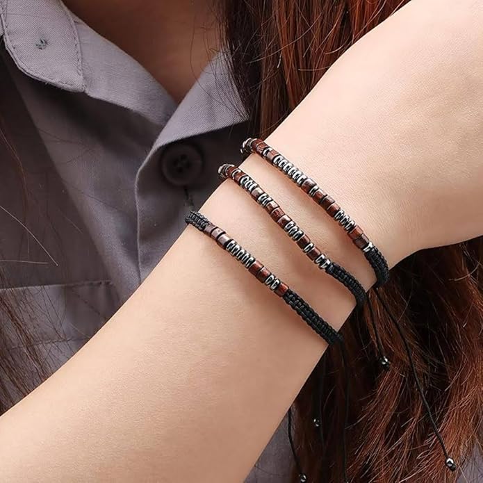 RINTOLER Morse Code Bracelets for Women Men Gifts for Her Best Friend Funny Inspirational Bracelets for Women Jewelry Adjustable Silk Beaded Wrap Bracelet