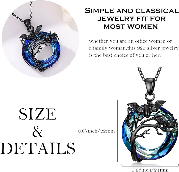 KoyeKei Sterling Silver Halloween Necklace Gothic Jewelry Gifts for Women Men