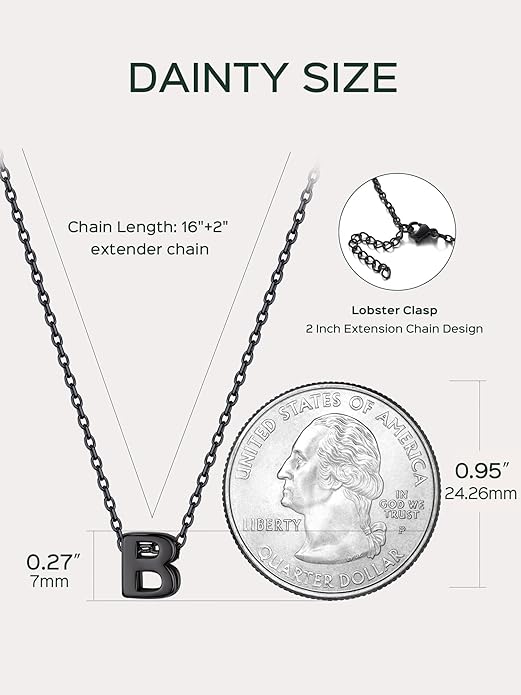 ChicSilver 925 Sterling Silver Initial Necklace for Women Dainty Letter Jewelry Personalized Gift