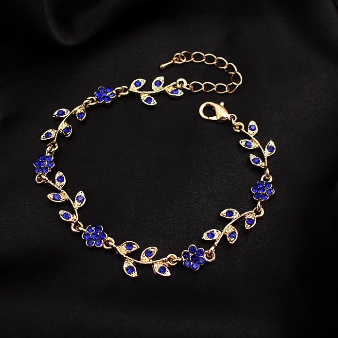 Austrian Crystal Rhinestone Choker Necklace Dangle Earring Link Bracelet Jewelry Set for Brides Bridesmaid Prom Costume Accessories for Women