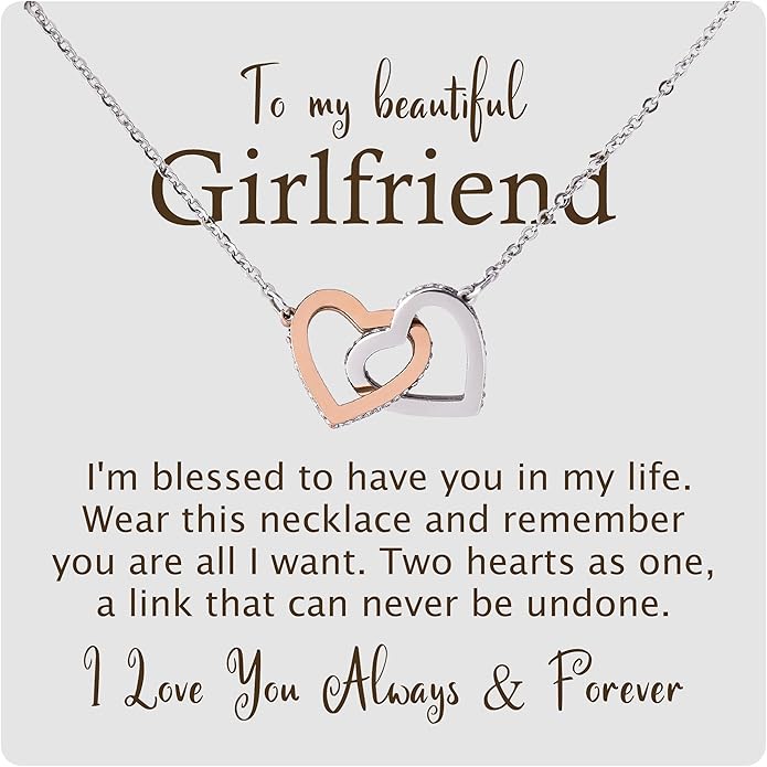 To My Beautiful Soulmate Necklace Romantic Gift for Girlfriend Wife With Message Card & Gift Box, Perfect for Anniversary Birthday Christmas or Valentine’s Day