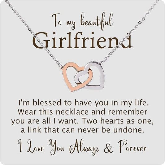 To My Beautiful Soulmate Necklace Romantic Gift for Girlfriend Wife With Message Card & Gift Box, Perfect for Anniversary Birthday Christmas or Valentine’s Day