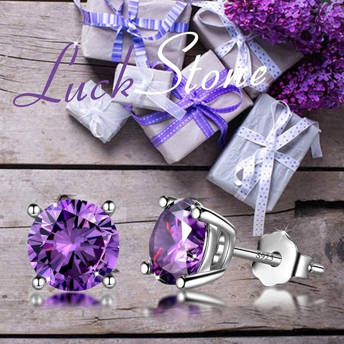 Aurora Tears 925 Sterling Silver 12 Birthstones Necklace/Earring/Ring/Bracelet Women Birthstone Pendant Crystal Fashion Birthday Jewelry Christmas Gift for Girls Women