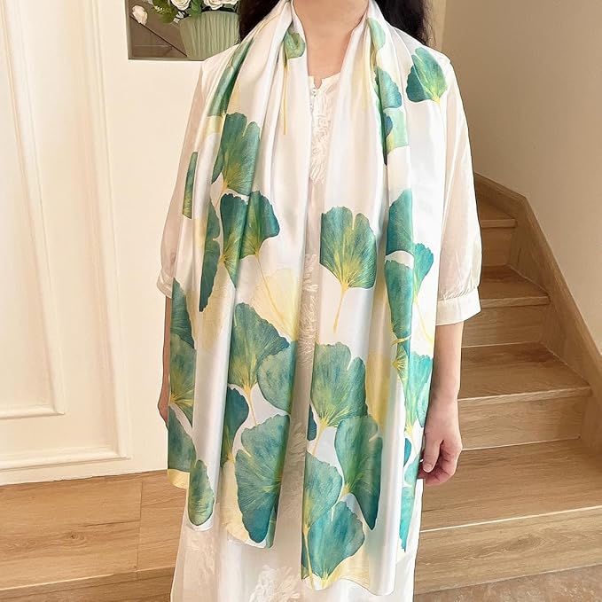 Long Silk Like Scarf Lightweight Satin Scarves Large Sunscreen Shawl Wrap for Women