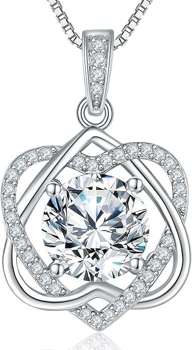 InfinityLove Moissanite Heart Pendant Necklaces for Women, 3-5 Carat Moissanite Necklace, Anniversary Birthday Christmas Valentine Engagements Mothers Day Jewelry for Wife Her Girlfriend Mom Daughter