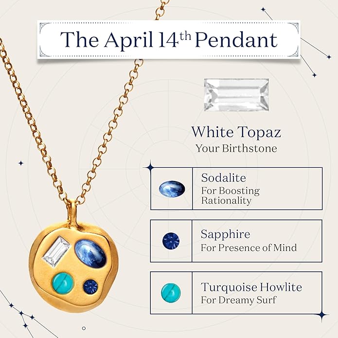 Birthdate 14k Gold Necklace for Women - 16-20in Adjustable 14 Karat Gold Chain with Lobster Clasp - Cadenas de Oro 14k Puro Para Mujer, Ladies Jewelry Birthstone