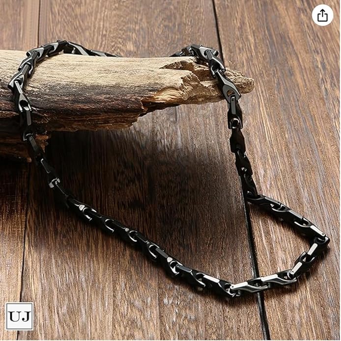 Urban Jewelry Astro Snake 18K Gold plated/Stainless steel Men's Heavy Weight Tungsten Carbide Base Link Necklace Chain