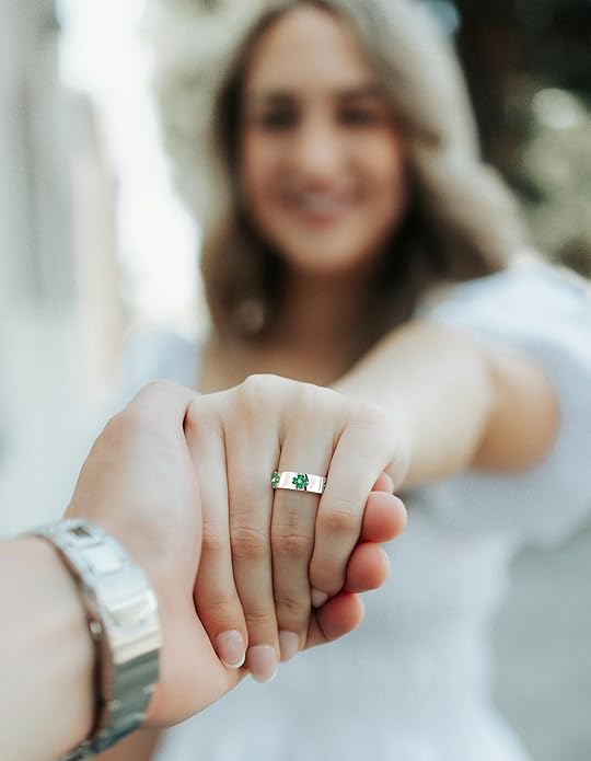 Premium Emerald&Moissanite Clover Rings for Lucky Women|Moissanite D Color VVS1 Clarity 3EX Cut|925 Sterling Silver 14K Gold Plated Non Tarnish