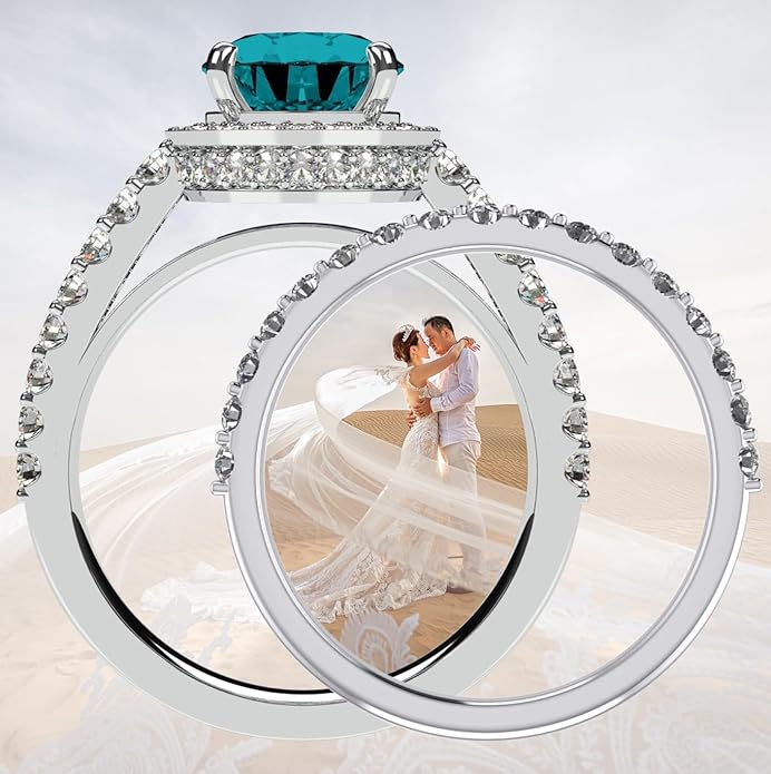 NANA Jewels Sterling Silver Engagement Rings for Women - Choose Simulated Morganite, Citrine, Aquamarine & More