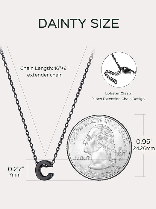 ChicSilver 925 Sterling Silver Initial Necklace for Women Dainty Letter Jewelry Personalized Gift