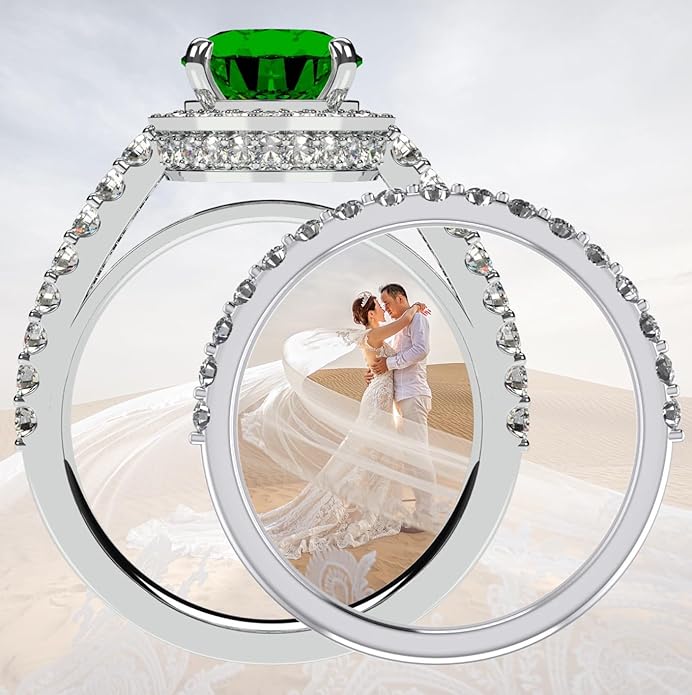 NANA Jewels Sterling Silver Engagement Rings for Women - Choose Simulated Morganite, Citrine, Aquamarine & More