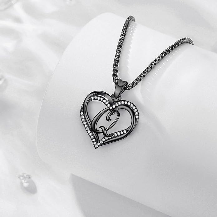 INFUSEU Unique Initial Necklaces for Women Girls Small Heart Letter Jewelry, Meaningful Personalized Gifts