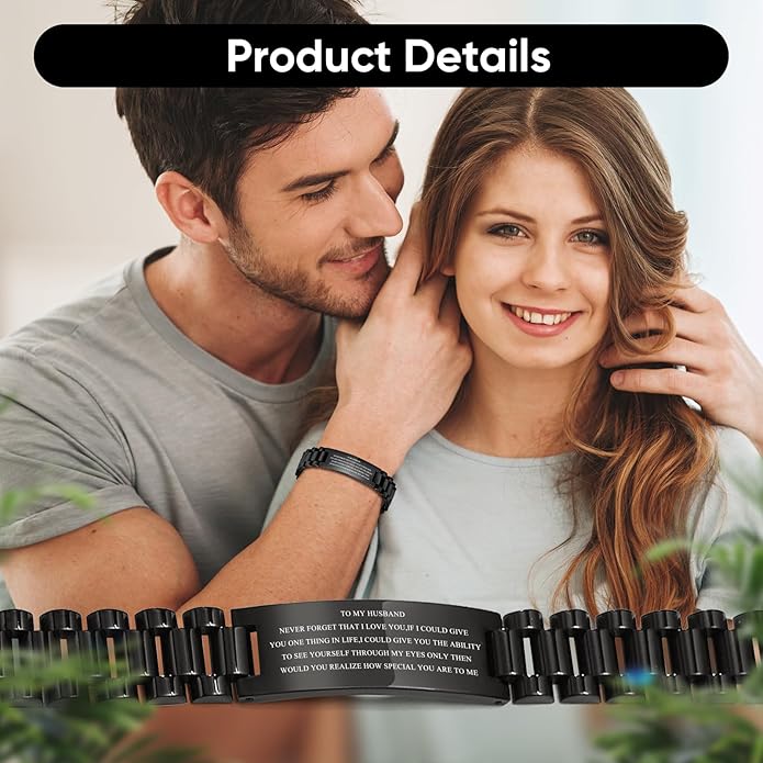 VNOX Masculine Watch Band Stainless Steel Link Bracelet Personalized Jewelry Gift for Men DAD Father Husband Boyfriend