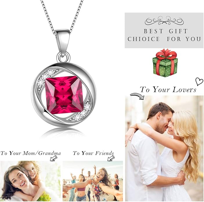 Aurora Tears 925 Sterling Silver 12 Birthstones Necklace/Earring/Ring/Bracelet Women Birthstone Pendant Crystal Fashion Birthday Jewelry Christmas Gift for Girls Women