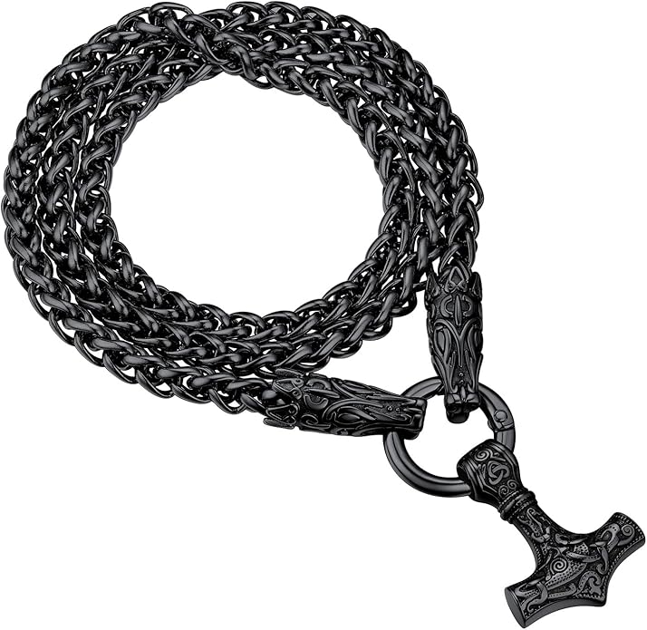 PROSTEEL Norse Viking Jewelry for Men Women, Vintage Thor Hammer/Thor Axe/Raven/Odin Necklace, 316L Stainless Steel Pendant Chain, Come with Box