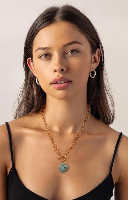 CANEVINKA Dainty Cross Medallion/Heart Pendant Chain Necklace 18K Gold Plated Oval Choker Fashion OT Toggle Jewelry Handmade for Women Simple Gold Charm Necklace