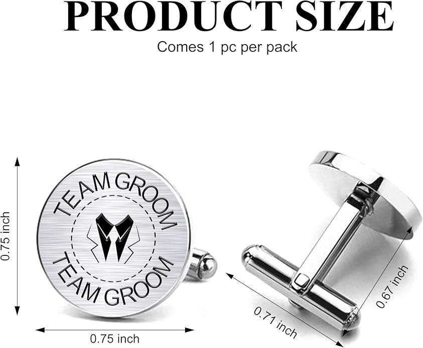 LADY & HOME Cufflinks for Men, Stainless Steel Tuxedo Shirt Cuff links with Gift Box, Gifts for Groom Groomsman Husband Father