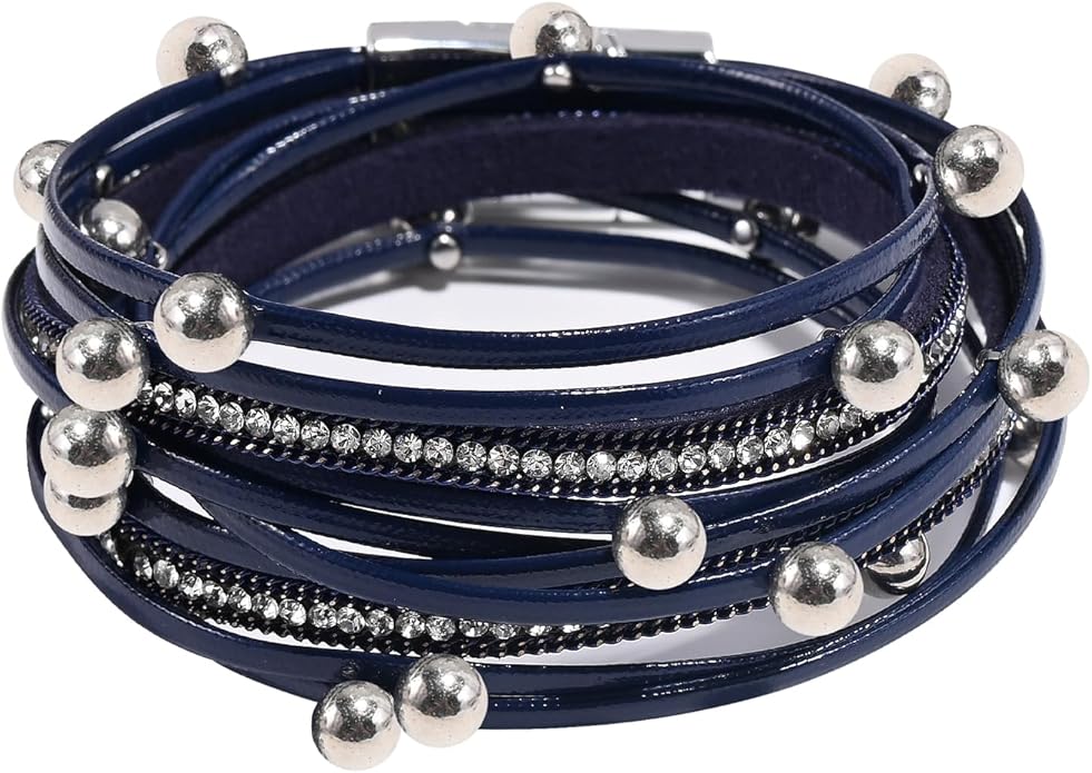 VIBILIA Boho Leather Wrap Bracelets for Women Multi-Layer Bracelets with Strong Clasp Jewelry for Women