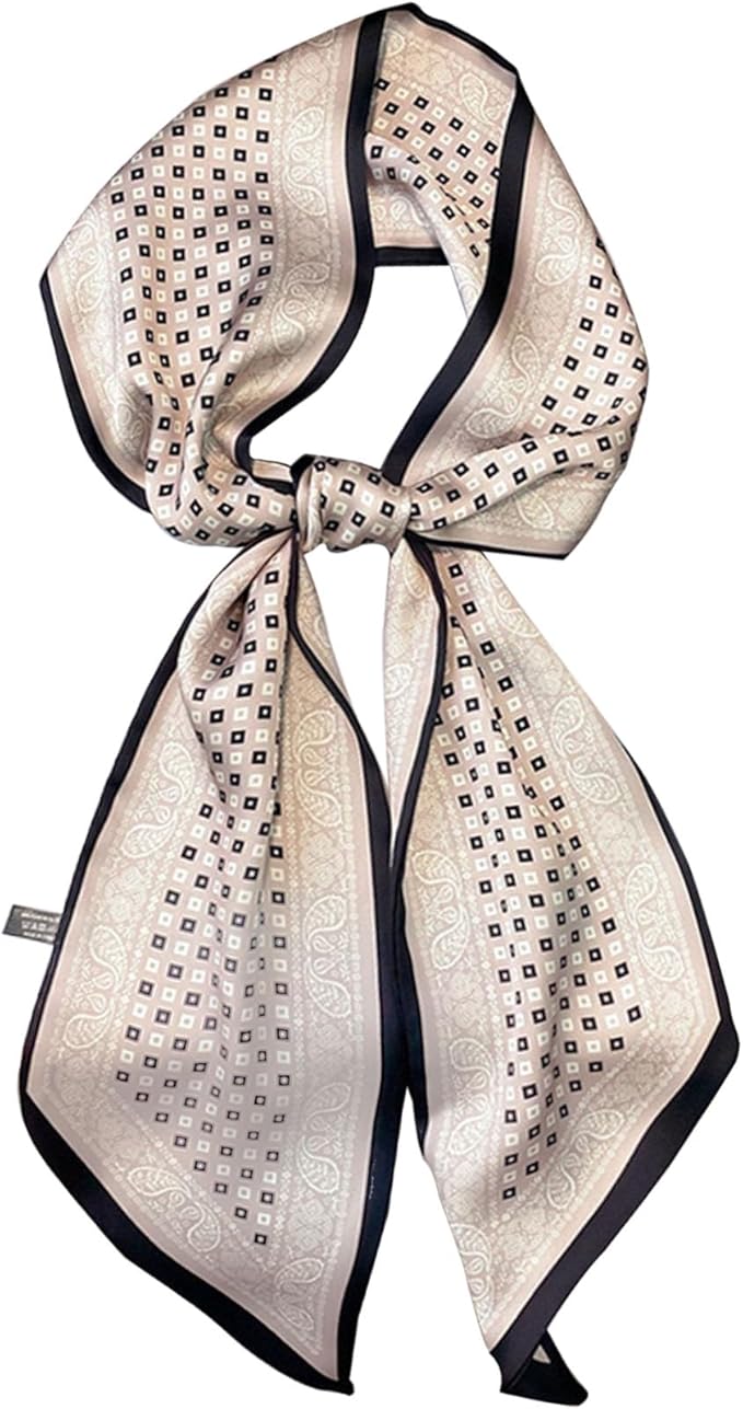 kcctoo 59" Mulberry Silk Like Head Scarf Women's Fashion Square Neck Satin Scarfs for Bag Hair Scarves Gift 59 * 5.9”