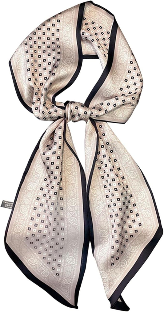 kcctoo 59" Mulberry Silk Like Head Scarf Women's Fashion Square Neck Satin Scarfs for Bag Hair Scarves Gift 59 * 5.9”