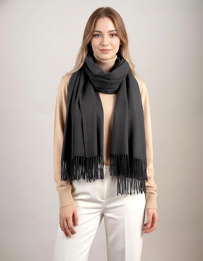 Achillea Warm Cashmere-Feel Winter Scarf – Pashmina Shawl Wrap, Blanket Scarf for Daily Wear, Travel & Cold Weather