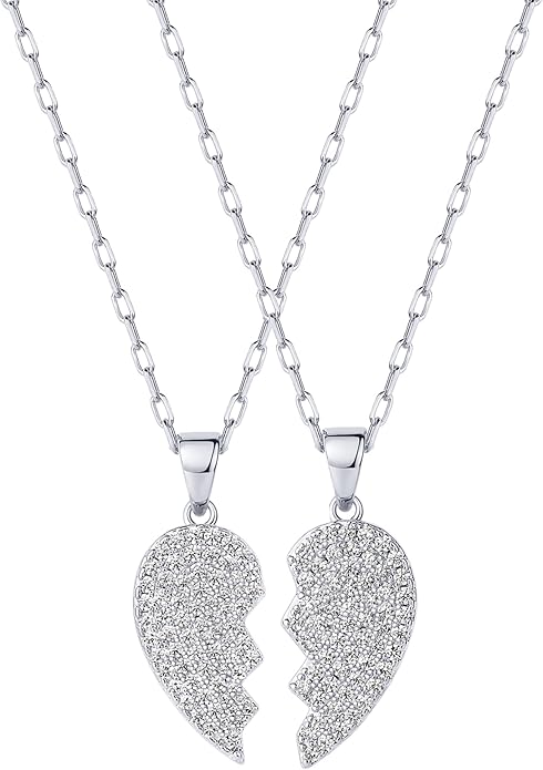PAVOI 14K Gold Plated Cubic Zirconia Heart Necklace | Cute Dainty Love Pendant Necklaces for Women